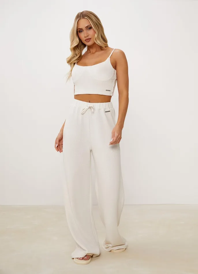 Gym King Tops and TShirts Women Signature Knit Bralette 8211 Ecru