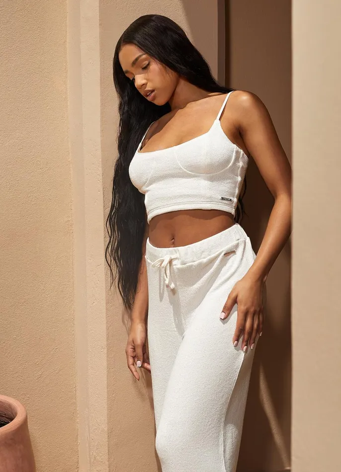 Gym King Tops and TShirts Women Signature Knit Bralette 8211 Ecru