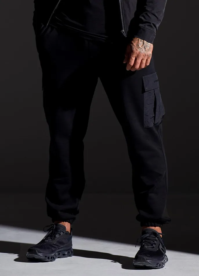 Gym King Tracksuit Bottoms Men Eclipse Cargo Pant 8211 Black