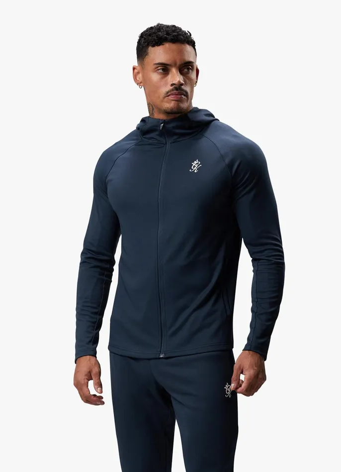 Gym King Tracksuit Tops Men 365 Lightweight Training FZ Hood 8211 Storm Blue