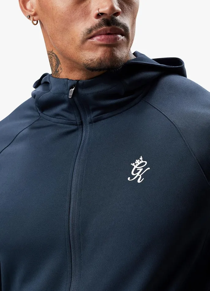 Gym King Tracksuit Tops Men 365 Lightweight Training FZ Hood 8211 Storm Blue