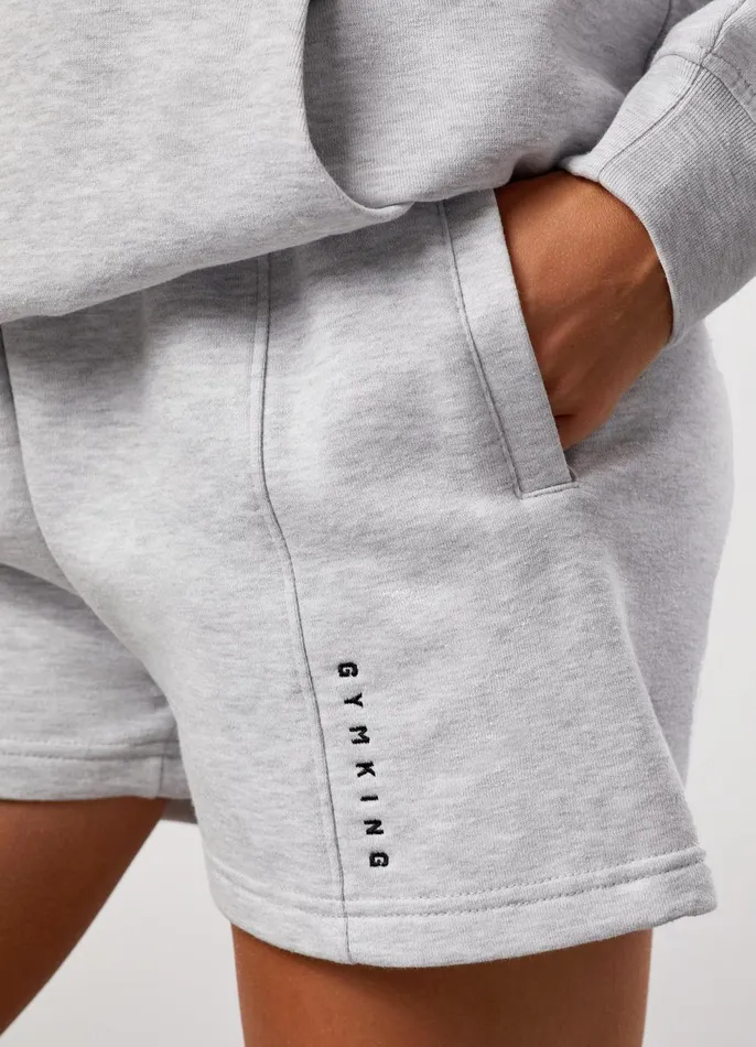 Gym King Tracksuits Women GKW Relaxed Fit Hoodie and Shorts 8211 Snow Marl