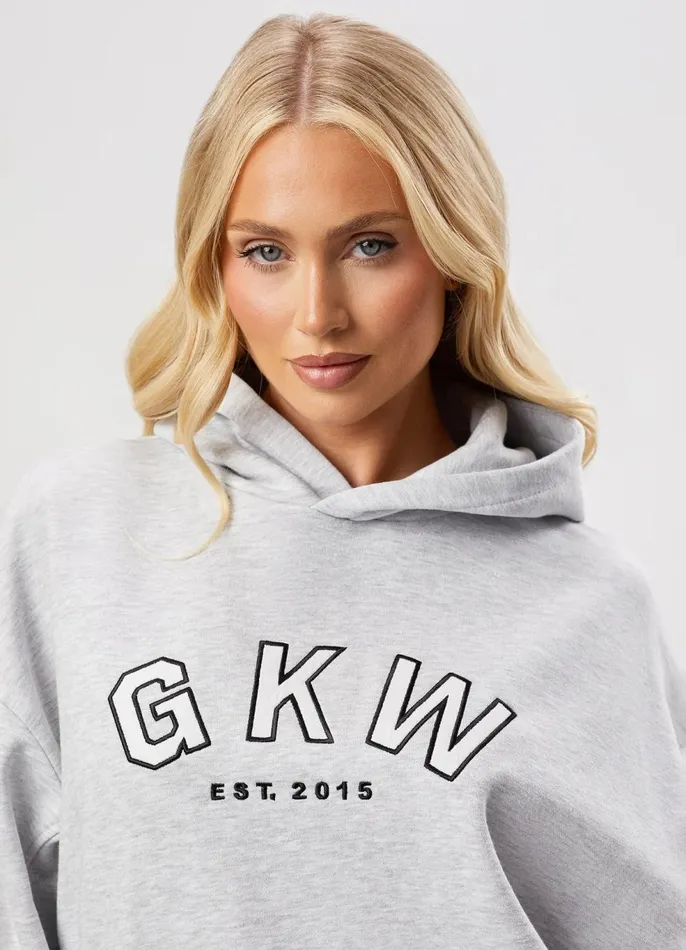 Gym King Tracksuits Women GKW Relaxed Fit Hoodie and Shorts 8211 Snow Marl