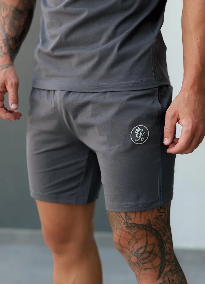 Gym King Twin Sets Men Pro Logo Jersey Short 8211 Graphite