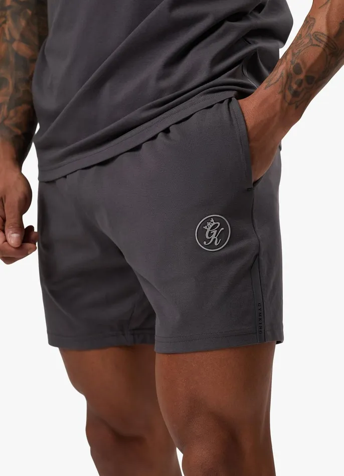 Gym King Twin Sets Men Pro Logo Jersey Short 8211 Graphite