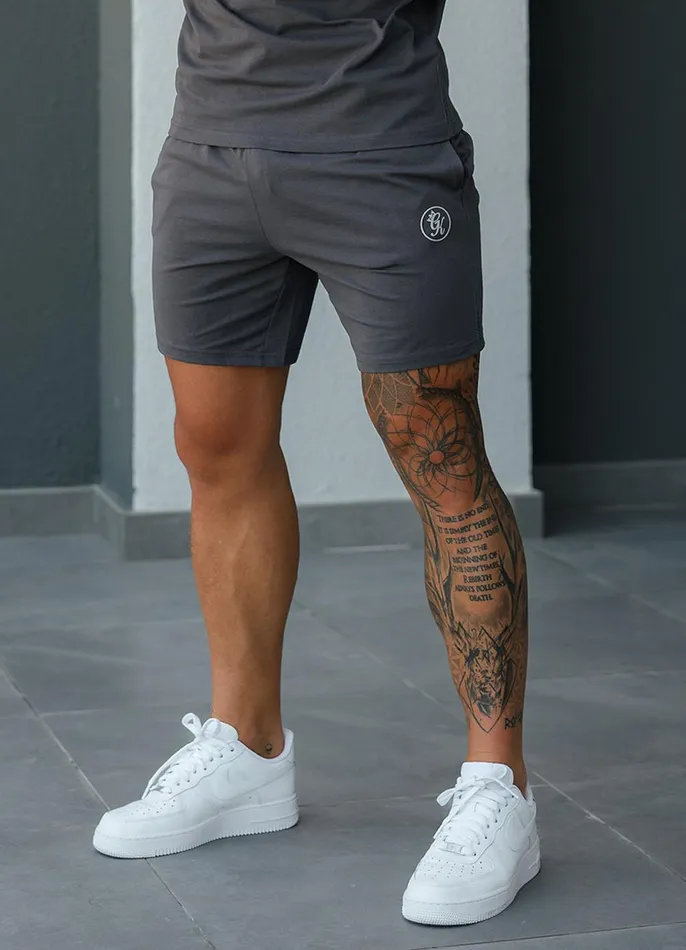 Gym King Twin Sets Men Pro Logo Jersey Short 8211 Graphite