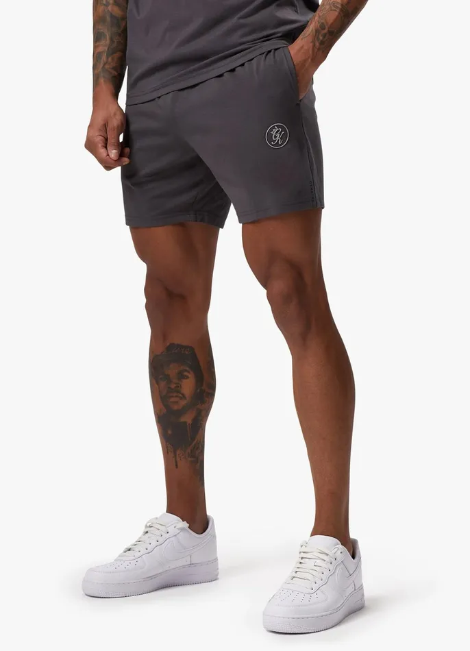 Gym King Twin Sets Men Pro Logo Jersey Short 8211 Graphite