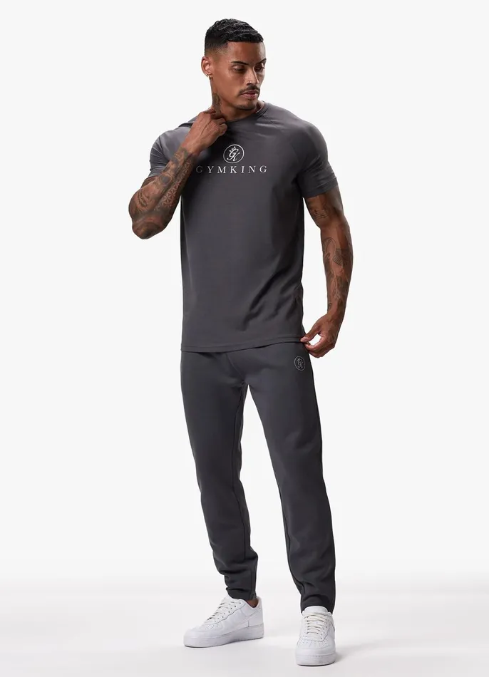 Gym King Twin Sets Men Pro Logo Jersey Tee 8211 Graphite