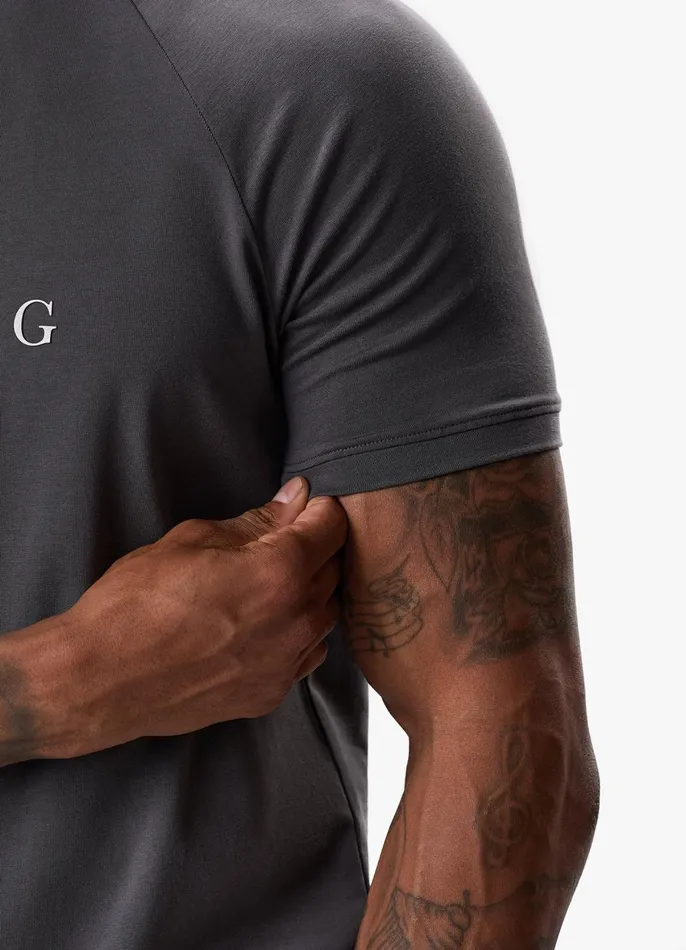 Gym King Twin Sets Men Pro Logo Jersey Tee 8211 Graphite