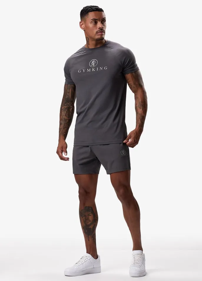 Gym King Twin Sets Men Pro Logo Jersey Tee 8211 Graphite