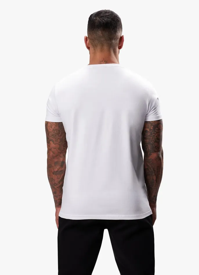Gym King Twin Sets Men Split Linear Tee 8211 White
