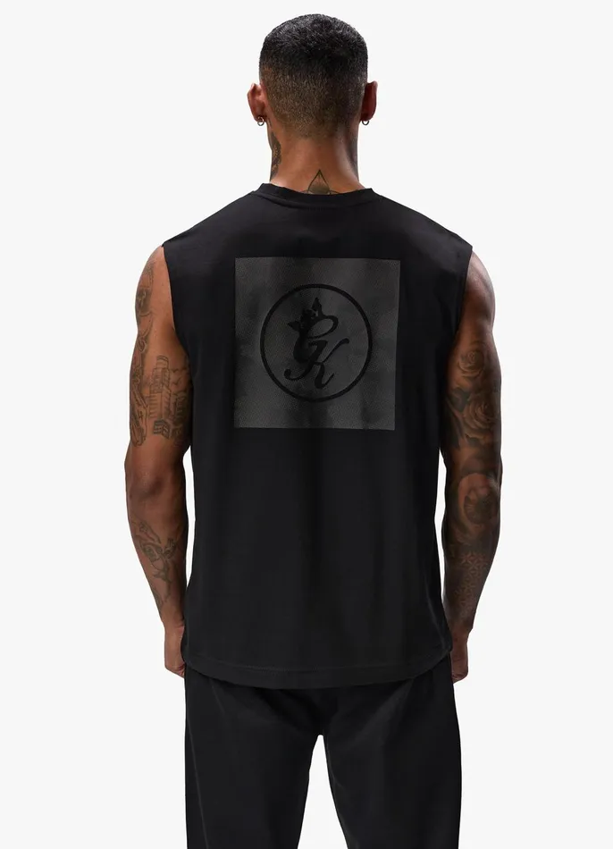 Gym King Vests Men Box Logo Jersey Vest 8211 Black