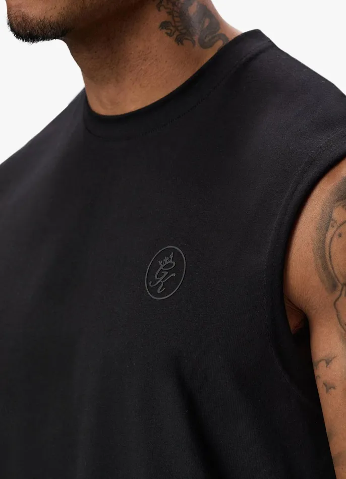 Gym King Vests Men Box Logo Jersey Vest 8211 Black