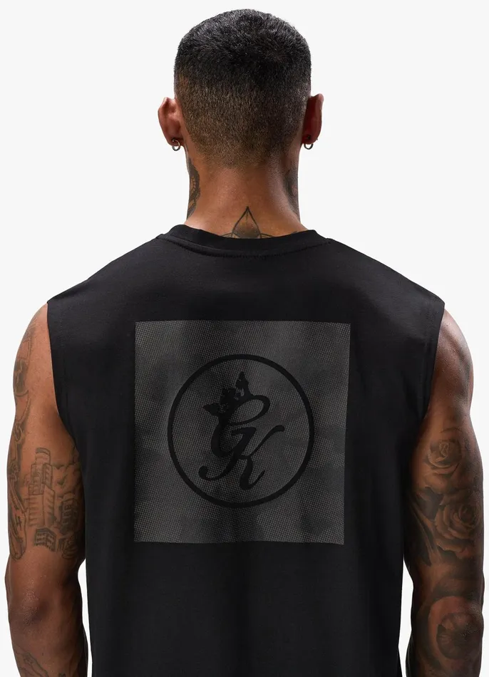 Gym King Vests Men Box Logo Jersey Vest 8211 Black