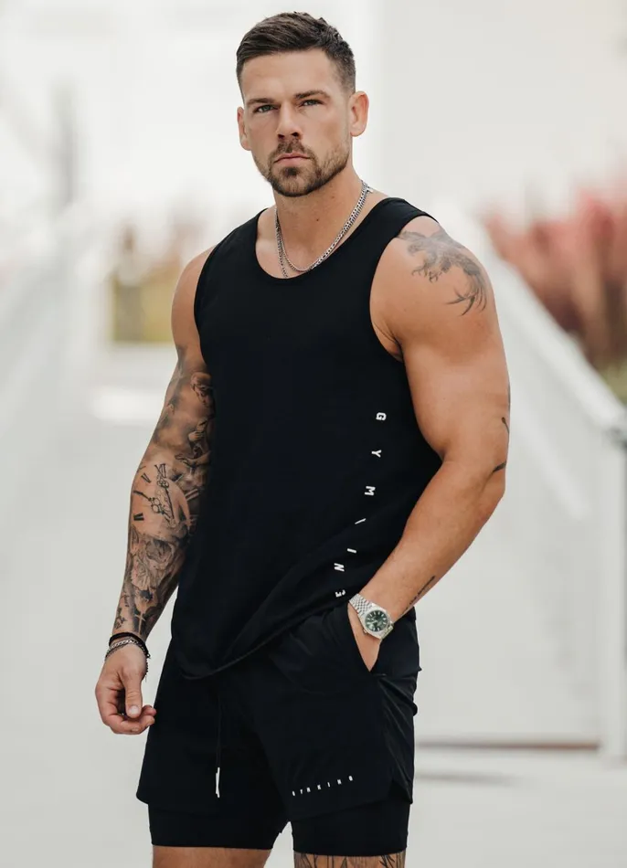 Gym King Vests Men Rebellion Vest 8211 Black