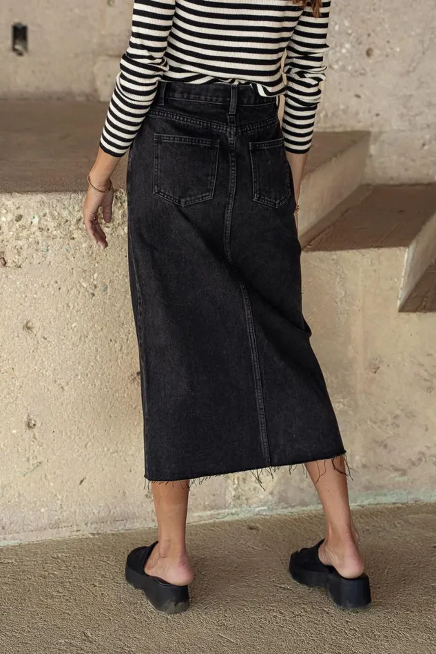 Harmony Denim Skirt Black Women Bohme Skirts