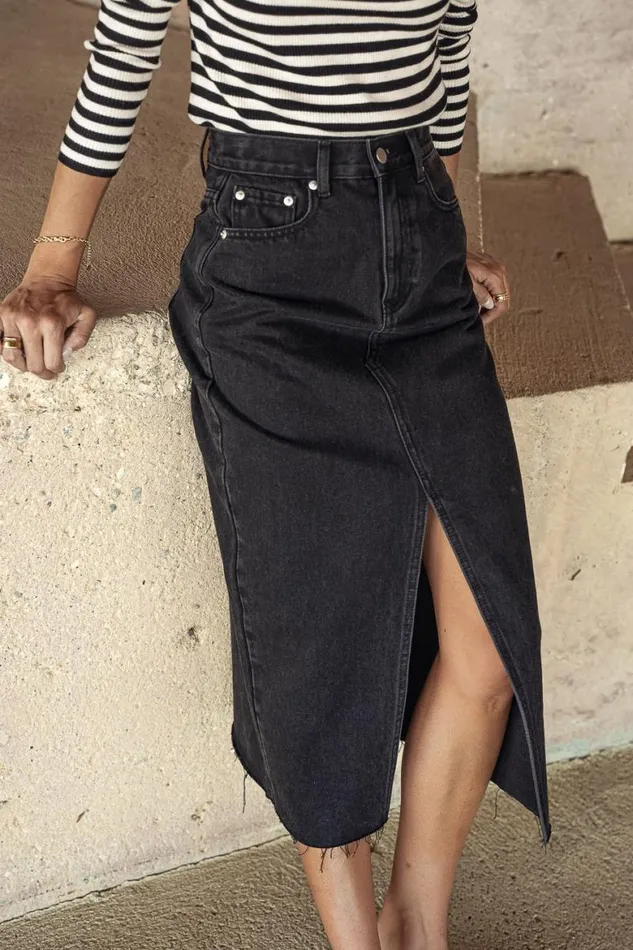 Harmony Denim Skirt Black Women Bohme Skirts