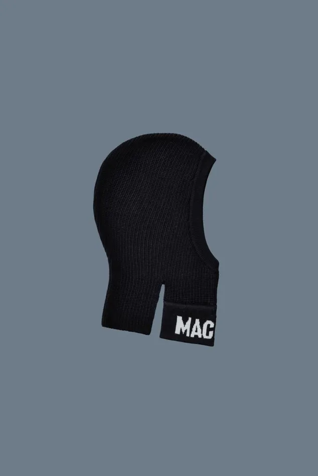 Hats Women Mackage AURORA Knit Merino Blend Logo Balaclava Black