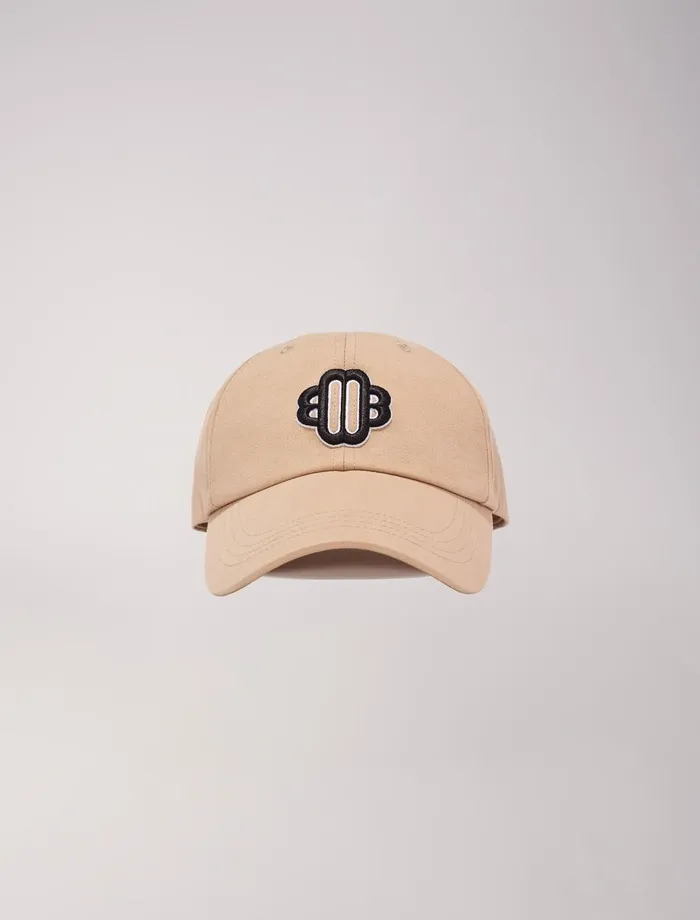 Hats Women Maje Clover Logo Cotton Cap Mastic Beige