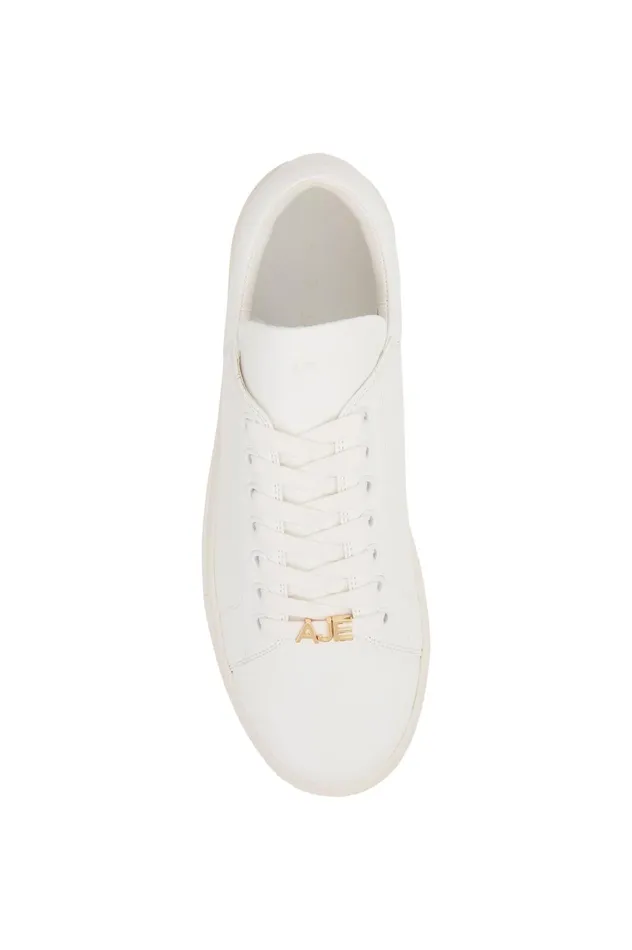 Hazel Block Logo Trainer White Women Aje Shoes
