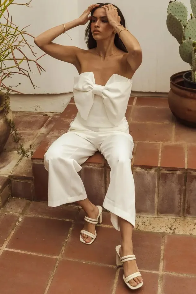 Heidi Crop Top In White 8211 FINAL SALE White Women Bohme Tops