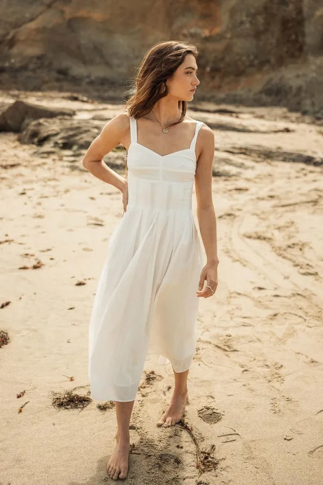 Hensely Midi Dress White Women Bohme Dresses