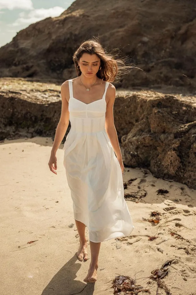 Hensely Midi Dress White Women Bohme Dresses