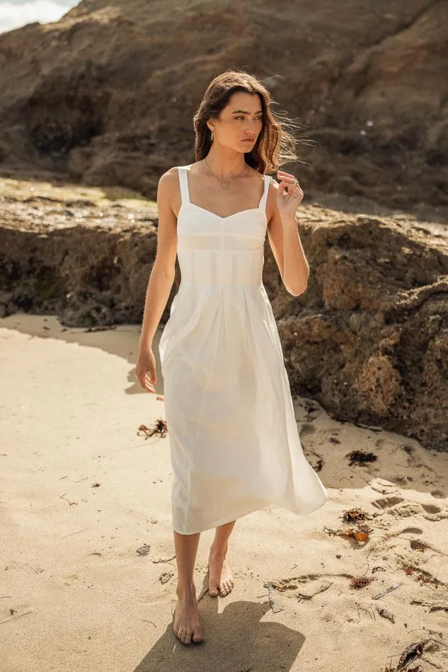 Hensely Midi Dress White Women Bohme Dresses