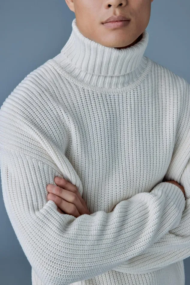 Hoodies and Tops Men Mackage ASTOR Knit Merino Wool Sweater Cream