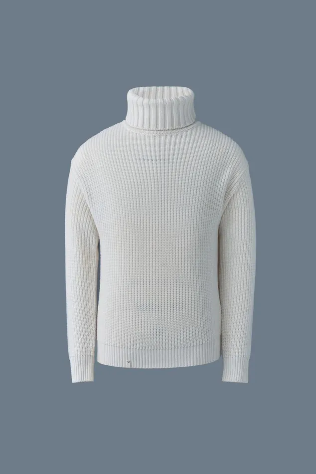 Hoodies and Tops Men Mackage ASTOR Knit Merino Wool Sweater Cream Hoodies and Tops Men Mackage ASTOR Knit Merino Wool Sweater Cream