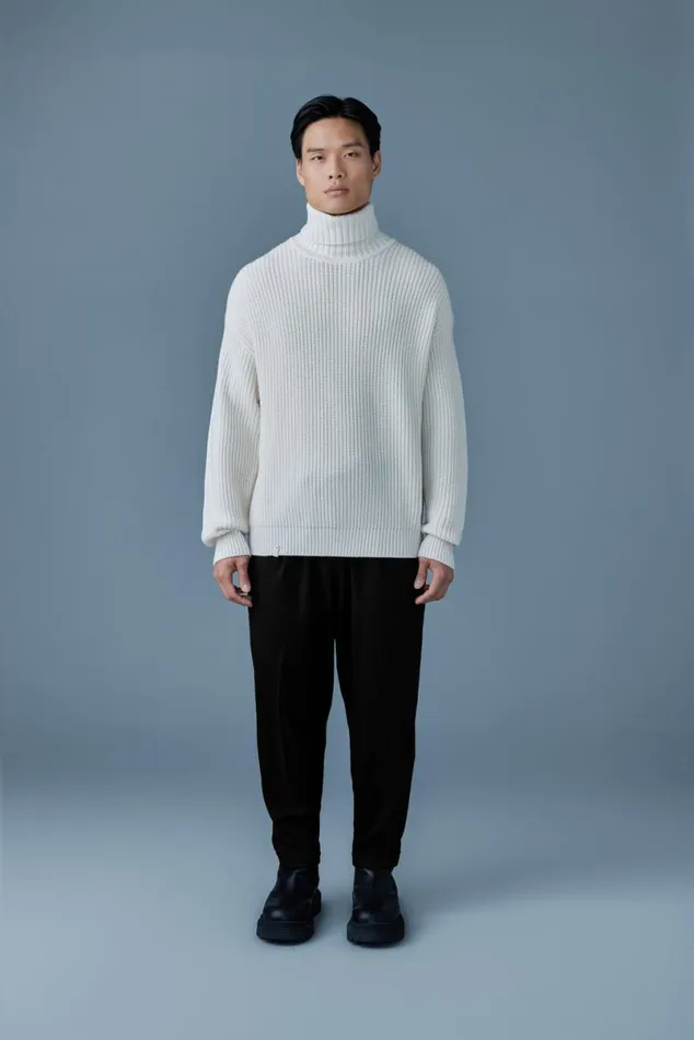 Hoodies and Tops Men Mackage ASTOR Knit Merino Wool Sweater Cream Hoodies and Tops Men Mackage ASTOR Knit Merino Wool Sweater Cream