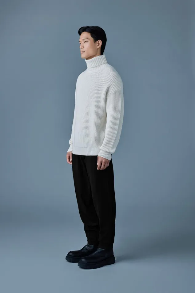 Hoodies and Tops Men Mackage ASTOR Knit Merino Wool Sweater Cream Hoodies and Tops Men Mackage ASTOR Knit Merino Wool Sweater Cream