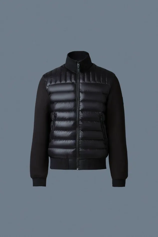 Hoodies and Tops Men Mackage COLLINR Nano Down Mixed Media Bomber Jacket Garnet