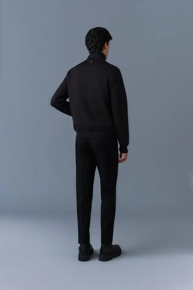 Hoodies and Tops Men Mackage COLLINR Nano Down Mixed Media Bomber Jacket Garnet Hoodies and Tops Men Mackage COLLINR Nano Down Mixed Media Bomber Jacket Garnet