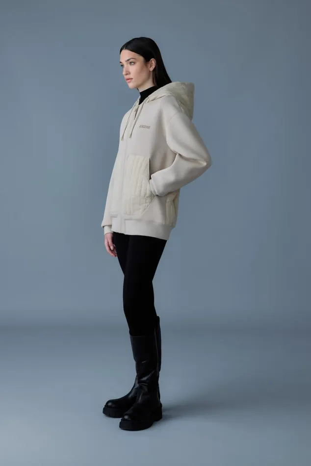Hoodies and Tops Men Mackage CRUZ Zipup Hybrid Vertical Quilt Hoodie Trench