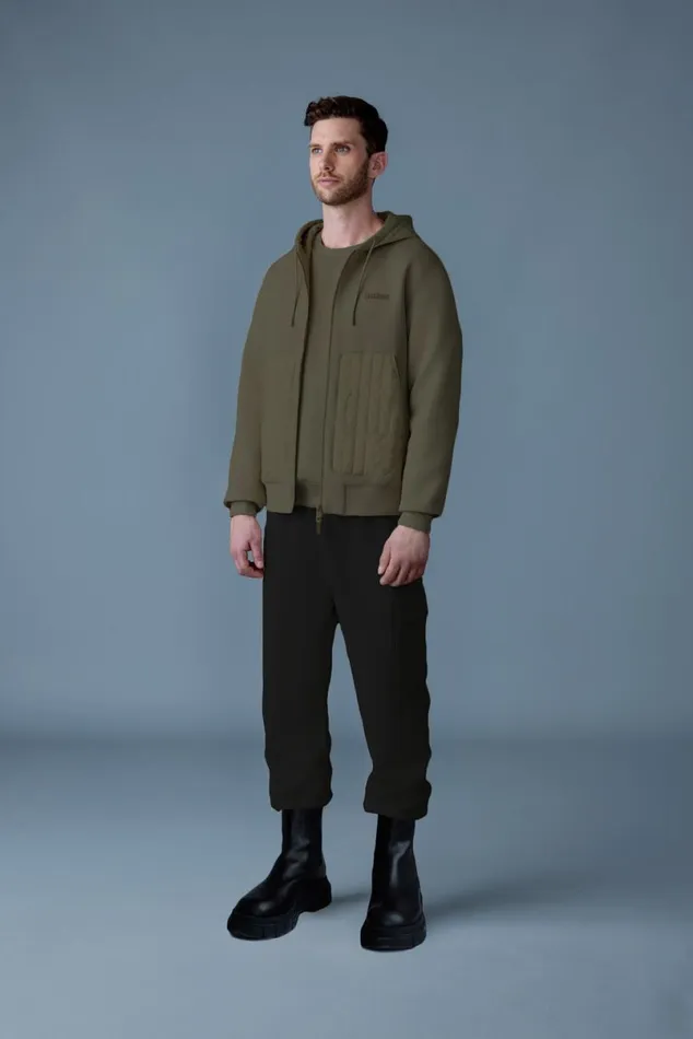 Hoodies and Tops Men Mackage CRUZ Zipup Hybrid Vertical Quilt Hoodie Trench Hoodies and Tops Men Mackage CRUZ Zipup Hybrid Vertical Quilt Hoodie Trench