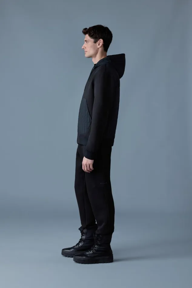 Hoodies and Tops Men Mackage CRUZ Zipup Hybrid Vertical Quilt Hoodie Trench Hoodies and Tops Men Mackage CRUZ Zipup Hybrid Vertical Quilt Hoodie Trench