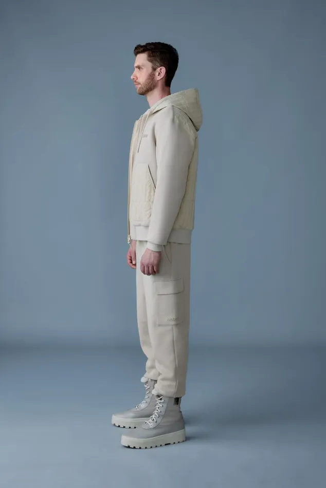 Hoodies and Tops Men Mackage CRUZ Zipup Hybrid Vertical Quilt Hoodie Trench Hoodies and Tops Men Mackage CRUZ Zipup Hybrid Vertical Quilt Hoodie Trench