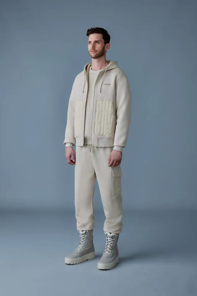 Hoodies and Tops Men Mackage CRUZ Zipup Hybrid Vertical Quilt Hoodie Trench Hoodies and Tops Men Mackage CRUZ Zipup Hybrid Vertical Quilt Hoodie Trench