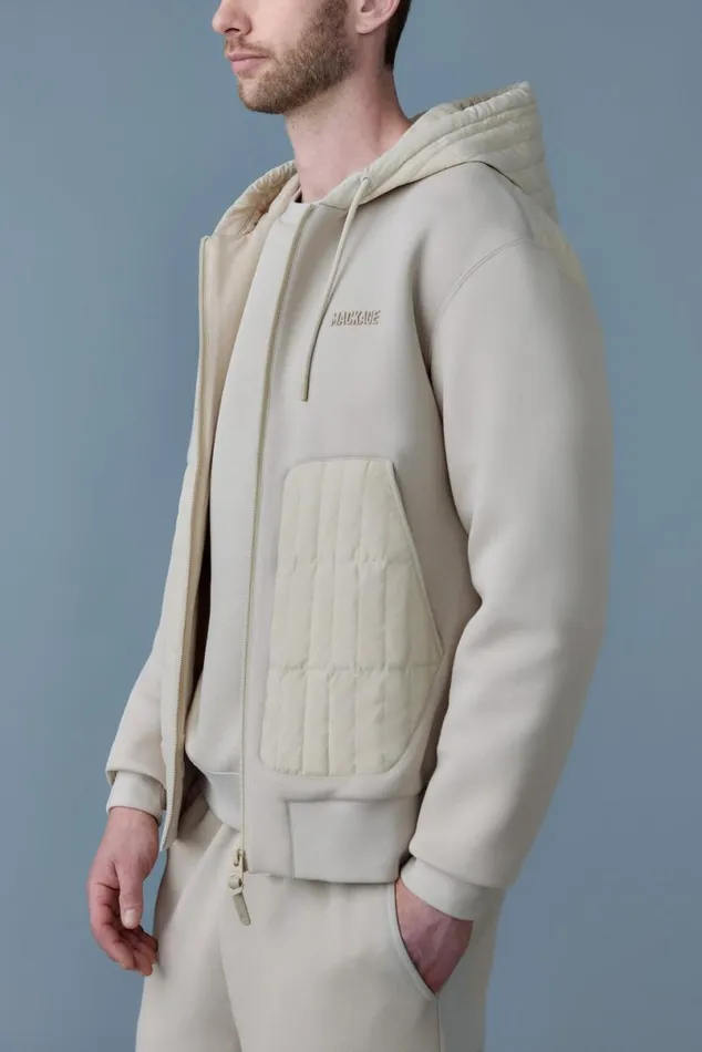 Hoodies and Tops Men Mackage CRUZ Zipup Hybrid Vertical Quilt Hoodie Trench Hoodies and Tops Men Mackage CRUZ Zipup Hybrid Vertical Quilt Hoodie Trench