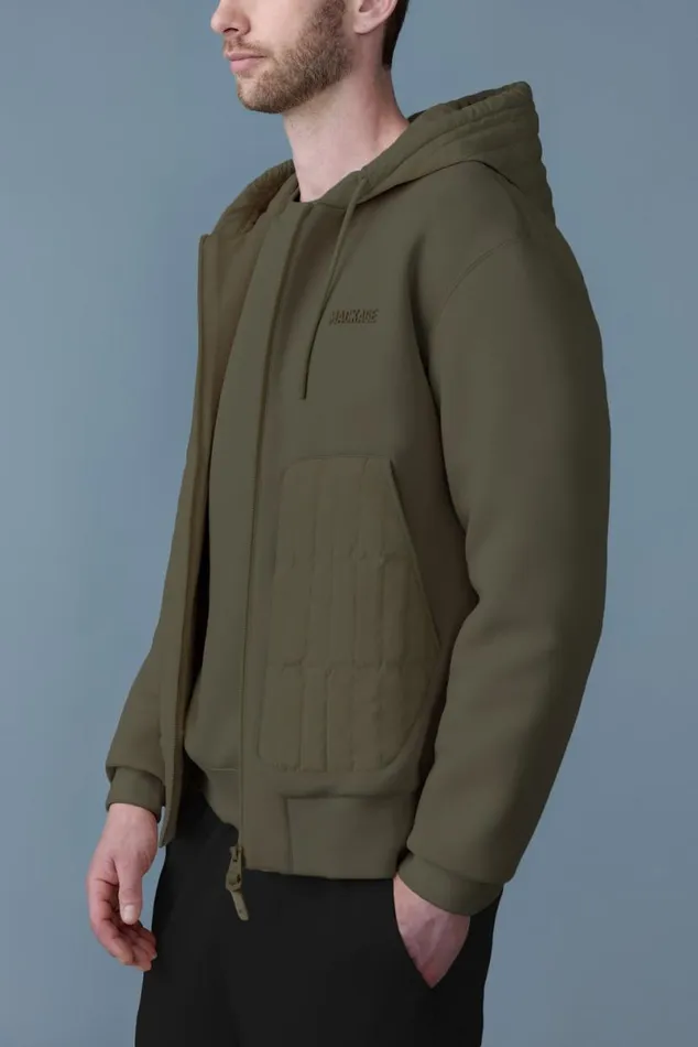 Hoodies and Tops Men Mackage CRUZ Zipup Hybrid Vertical Quilt Hoodie Trench Hoodies and Tops Men Mackage CRUZ Zipup Hybrid Vertical Quilt Hoodie Trench