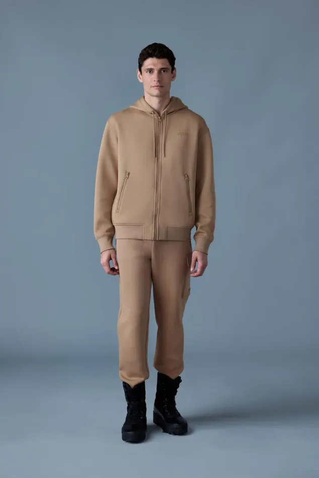Hoodies and Tops Women Mackage KRYSTOS Doubleface Jersey Zipup Hoodie Camel Hoodies and Tops Women Mackage KRYSTOS Doubleface Jersey Zipup Hoodie Camel