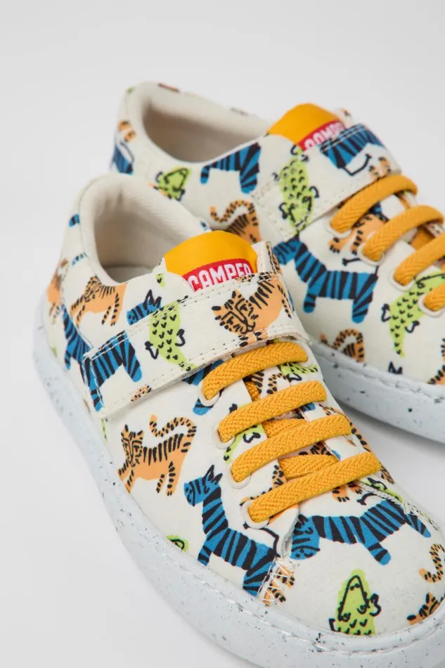 Hook And Loop Kids Camper Peu Touring Multicolored Textile Shoes