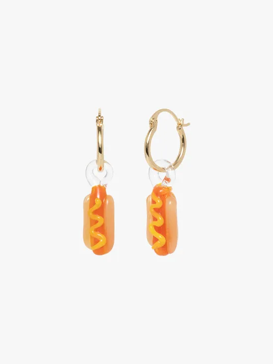 Hot Dog Hoops Brown Jewelry Lisa Says Gah Women