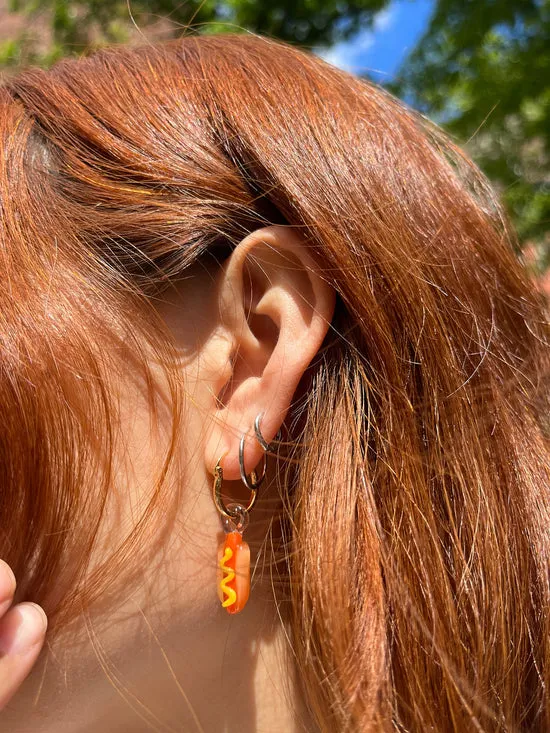 Hot Dog Hoops Brown Jewelry Lisa Says Gah Women