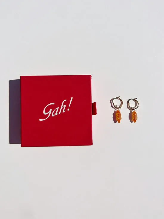 Hot Dog Hoops Brown Jewelry Lisa Says Gah Women