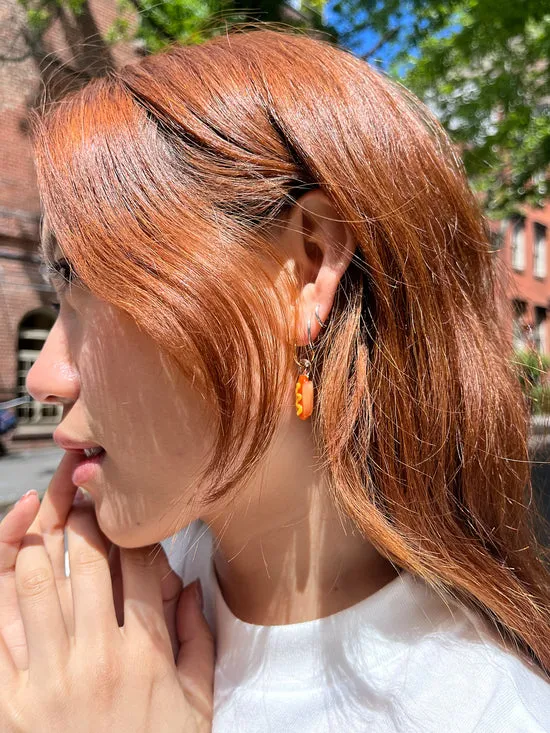 Hot Dog Hoops Brown Jewelry Lisa Says Gah Women