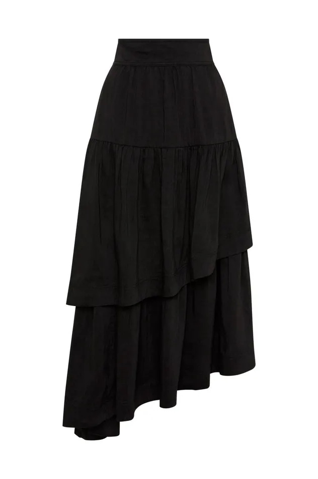 Interlace Midi Skirt Black Women Aje Skirts