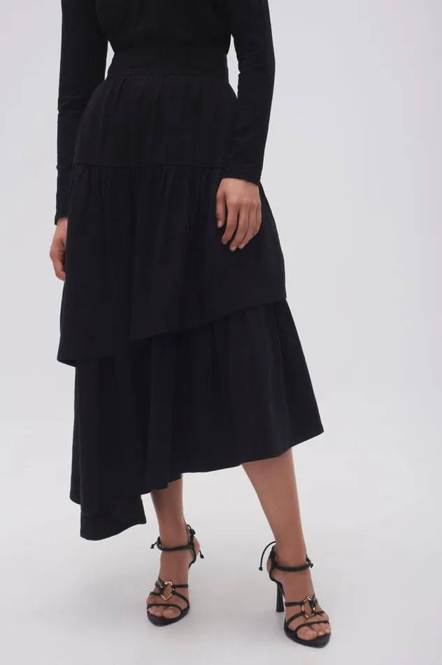 Interlace Midi Skirt Black Women Aje Skirts