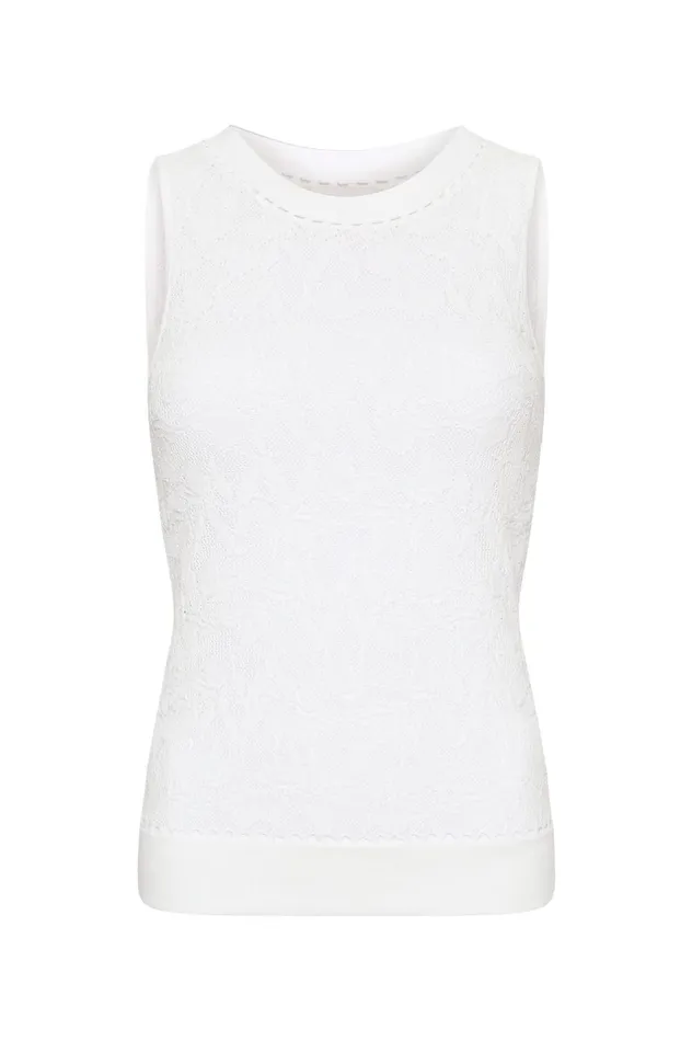 Irie Lace Knit Tank Ivory Women Aje Knitwear 038 Jumpers